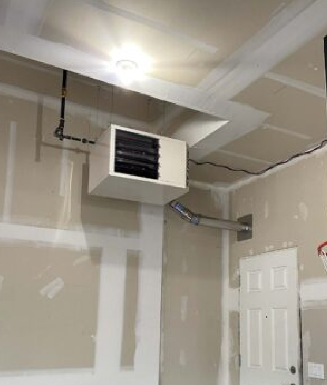 Garage heater installation home