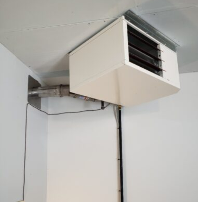 White garage heater